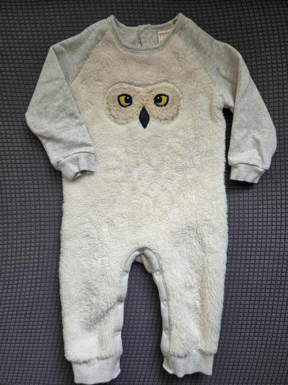 Baby Boden x Harry Potter Hedwig Romper with Embroidered Eyes